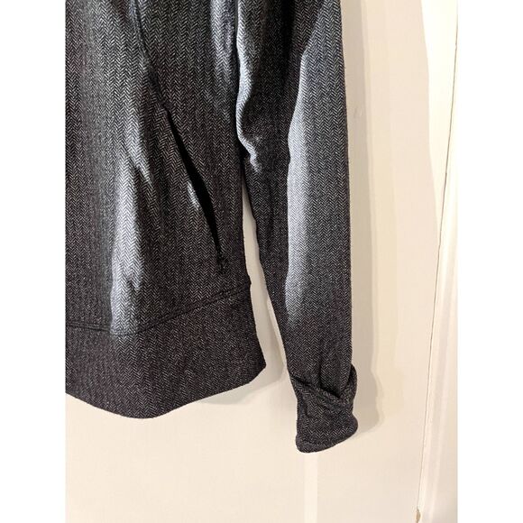 Lululemon Womens Think Fast Pullover 1/4 Quarter Zip Gray Herringbone Size 8 - Picture 5 of 6